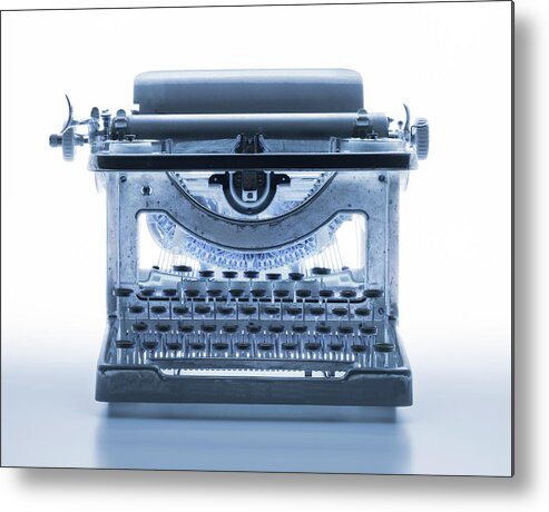 White Background Metal Print featuring the photograph X-ray Of A Typewriter by Don Farrall