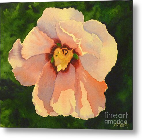 Floral Metal Print featuring the painting Yellow Flower by Audrey Peaty