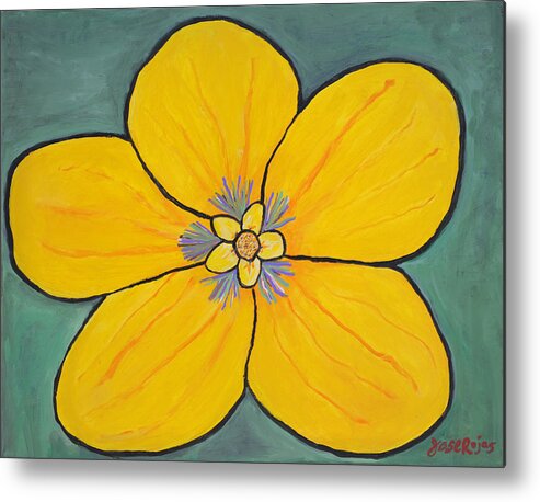 Flowers Metal Print featuring the painting Yellow Flower by Jose Rojas