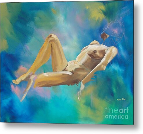 Nude Metal Print featuring the painting Yo Mama by PainterArtist FIN