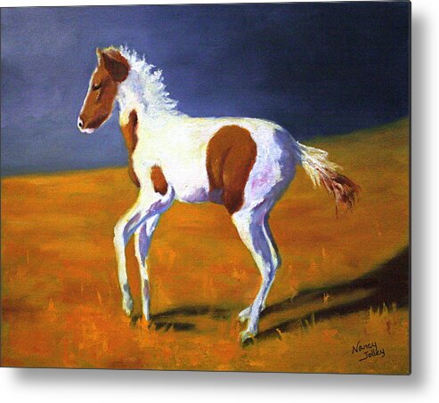 Horse Metal Print featuring the painting Youngster by Nancy Jolley