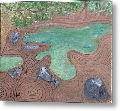Shapes Metal Print featuring the painting Zen Garden by Suzanne Surber