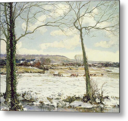 Hay Cart Metal Print featuring the painting The Frozen Meadow by Alexander Jamieson