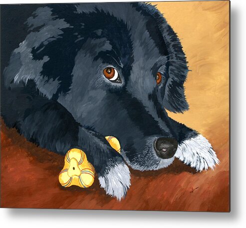 Dog Metal Print featuring the painting I'm Watching You #1 by Jennifer Donald
