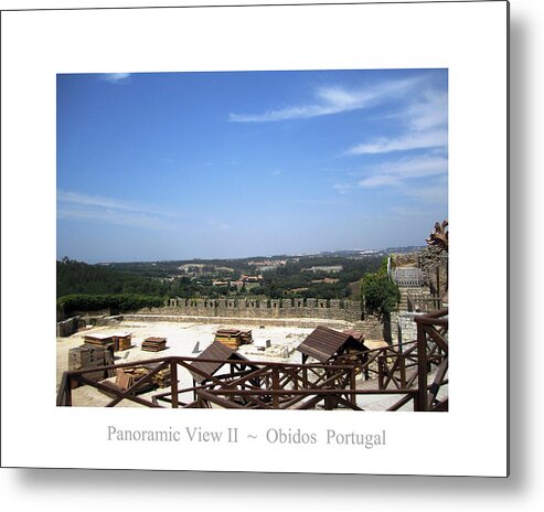 Obidos Metal Print featuring the photograph Obidos Panoramic View II Portugal #1 by John Shiron