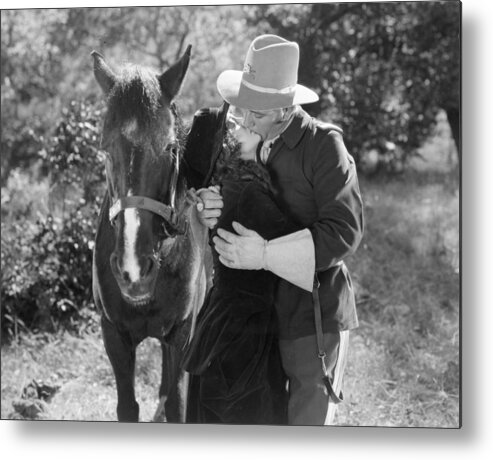 -kissing- Metal Print featuring the photograph Silent Film Still #7 by Granger