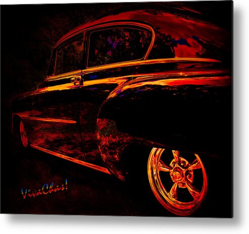 Car Metal Print featuring the photograph American Racing Golden Hour De Luxe by Chas Sinklier