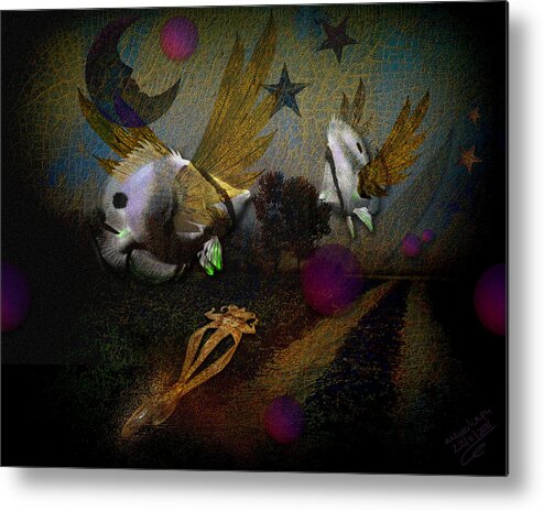 Fish Metal Print featuring the digital art Angel Fish by Mimulux Patricia No