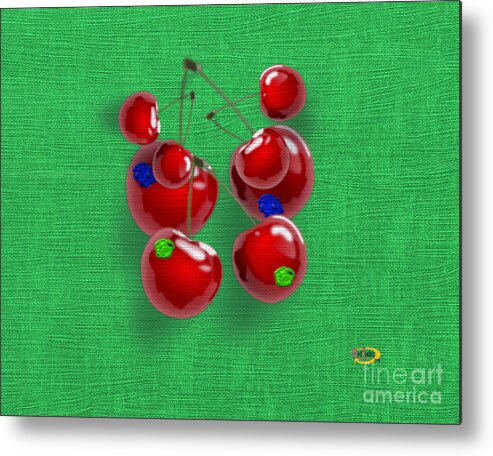 Digital Painting Metal Print featuring the digital art Artistic Cherries by Rod Seeley