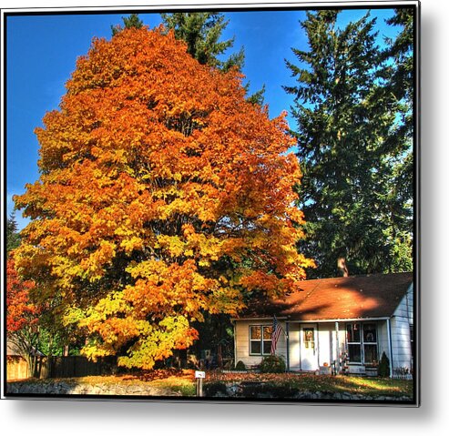 Hdr Metal Print featuring the photograph Autumn Americana by Chris Anderson