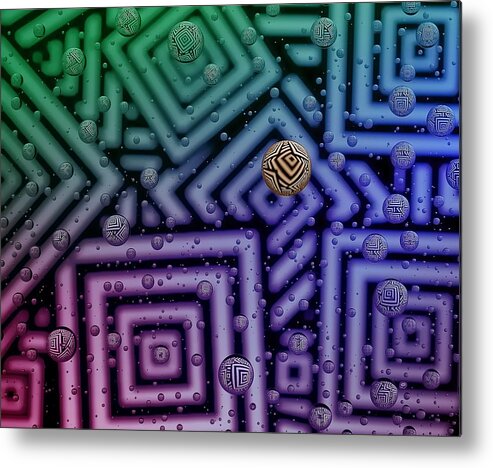 Abstract Metal Print featuring the photograph Azteca 1 by Mark Fuller