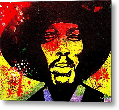 Hendrix Metal Print featuring the painting Bad Dude by Robert Francis