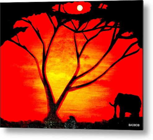 Elephant  Metal Print featuring the painting Badhotsun by Robert Francis