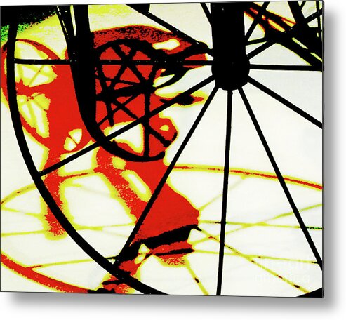 Red Metal Print featuring the photograph Big Wheel by Newel Hunter