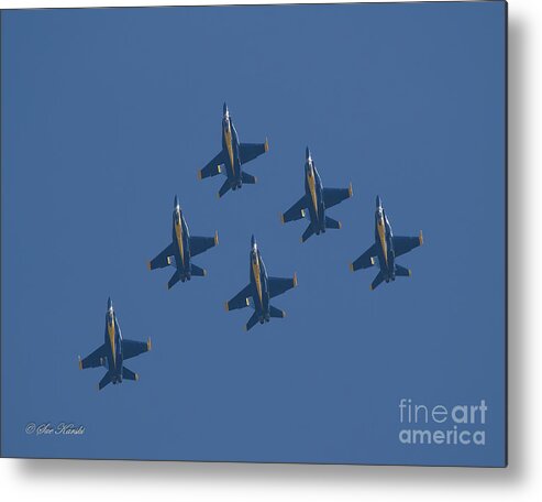 Airshow Metal Print featuring the photograph Blue Angel Team by Sue Karski