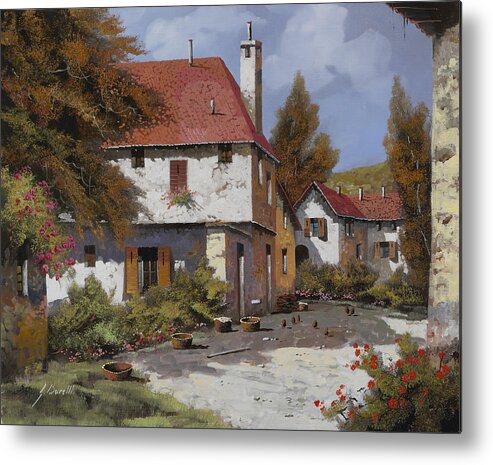 Landscape Metal Print featuring the painting Borgogna by Guido Borelli