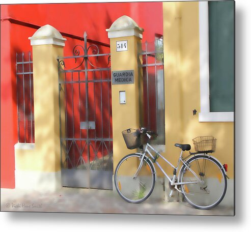 Italy Metal Print featuring the photograph Burano Bicyle Doctor by Vicki Hone Smith