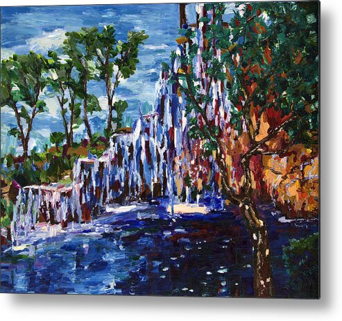 Waterfall Metal Print featuring the painting Cascade by Yelena Rubin