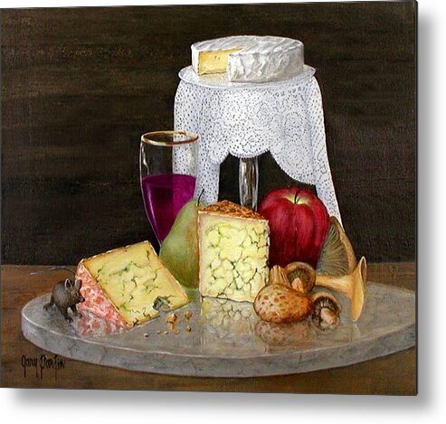 Still Life Metal Print featuring the painting Cheese Delight by Gary Partin