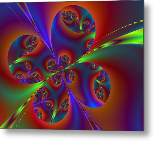 Fractal Metal Print featuring the digital art Colorful Butterfly by Ester McGuire