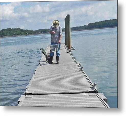 Crabbing Metal Print featuring the photograph Crabber Man by Patricia Greer