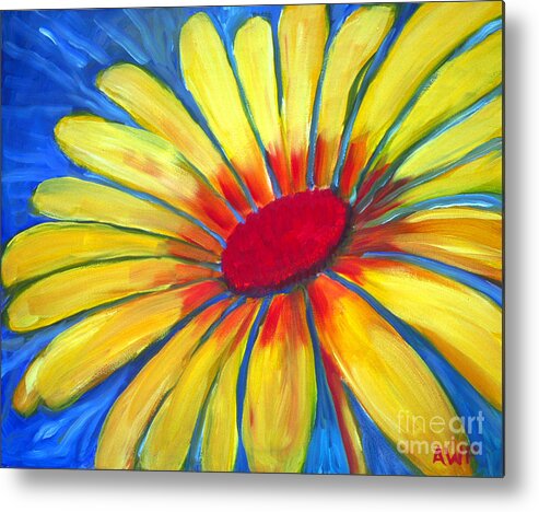 Flower Metal Print featuring the painting Daisy by Audrey Peaty