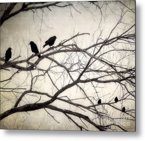 Crows Metal Print featuring the photograph Decree at Sunset by Angie Rea