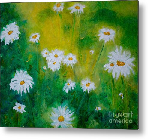 Daisies Metal Print featuring the painting Delightful Daisies by Claire Bull