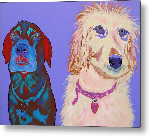 Dog Art Metal Print featuring the painting Dexter and Honey Bunny by Bill Manson