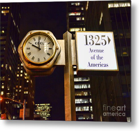Ebel Metal Print featuring the photograph Ebel Street clock in NYC by Paul Ward