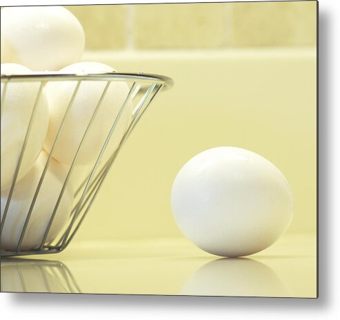 Eggs Metal Print featuring the photograph Eggs in My Kitchen by Betty Eich