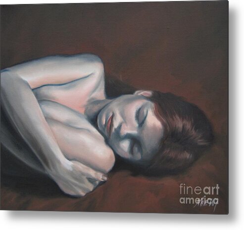 Noewi Metal Print featuring the painting Embrace by Jindra Noewi