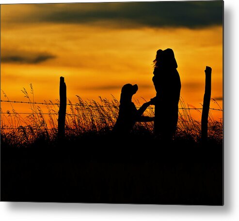 Sunset Metal Print featuring the photograph Evening walk by Edward Kovalsky