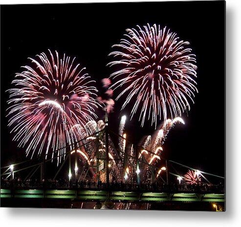 Fireworks Metal Print featuring the photograph Fireworks by Michael Dorn