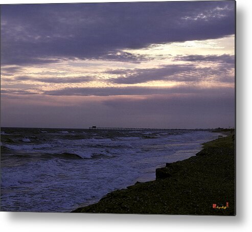 Ocean Metal Print featuring the photograph Fishing Pier Before the Storm 14A by Gerry Gantt