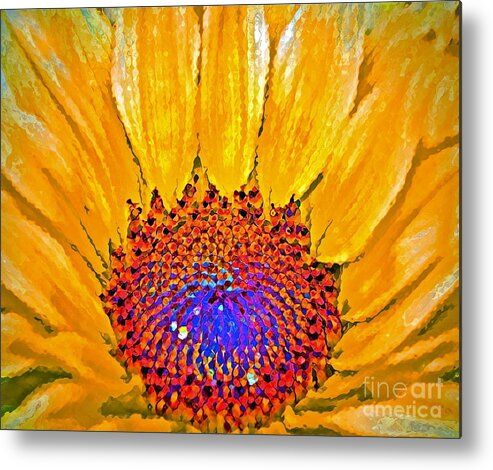 Sunflower Metal Print featuring the photograph Flower Child - Flower Power by Gwyn Newcombe