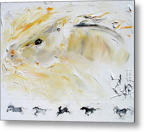 Acrylic Metal Print featuring the painting Fly Like The Wind by Elizabeth Parashis