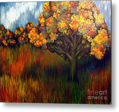 Tree Metal Print featuring the painting Gumball tree 0002 a.k.a. Mud by Monica Furlow