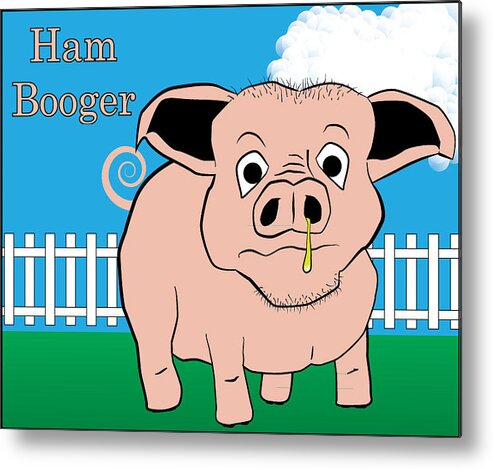 Hamburger Metal Print featuring the digital art Ham Booger by John Crothers
