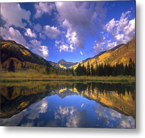 00175814 Metal Print featuring the photograph Haystack Mountain Reflected In Beaver by Tim Fitzharris