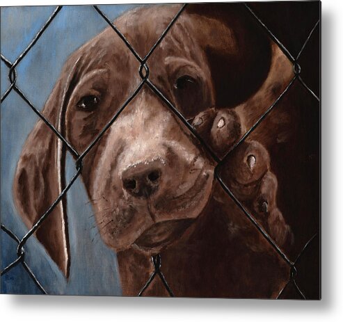 Pet Metal Print featuring the painting Help Release Me I by Vic Ritchey