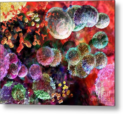 Acid Etch Metal Print featuring the digital art Immune Dreaming 2 by Russell Kightley