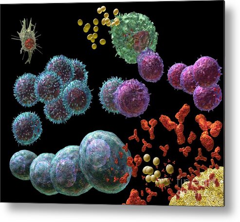 Antibodies Metal Print featuring the digital art Immune Response Antibody 2 by Russell Kightley