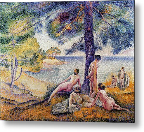 In The Shade Metal Print featuring the painting In the Shade by Henri-Edmond Cross