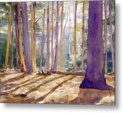 Forest Metal Print featuring the painting Late in the Day by Jeff Mathison