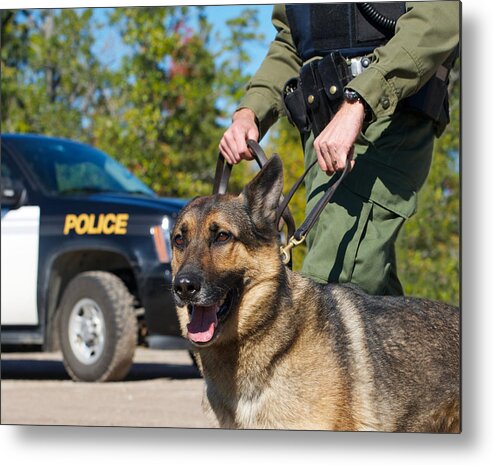 Abstract Metal Print featuring the photograph Law Enforcement. by Kelly Nelson