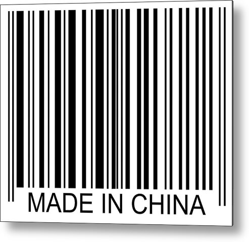 Horizontal Metal Print featuring the photograph Made In China Barcode by David Freund