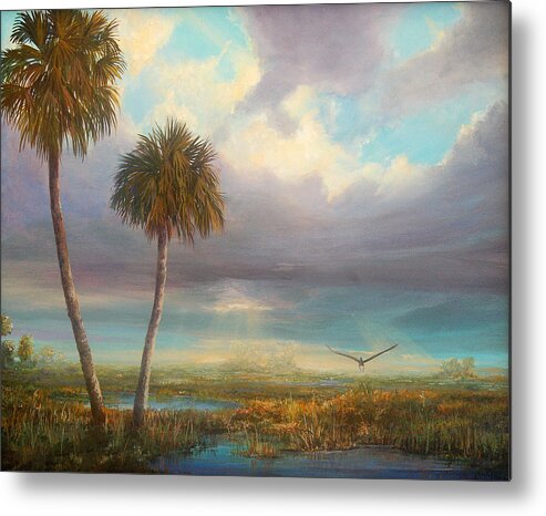 Florida Metal Print featuring the painting Marsh Launch by AnnaJo Vahle