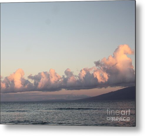 Pink Cloud Metal Print featuring the photograph Morning cloud in Beach by Yumi Johnson