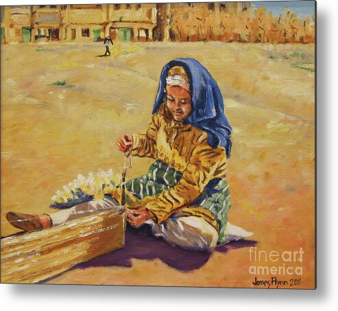 Berber Metal Print featuring the painting Moroccan Woman III by James Flynn